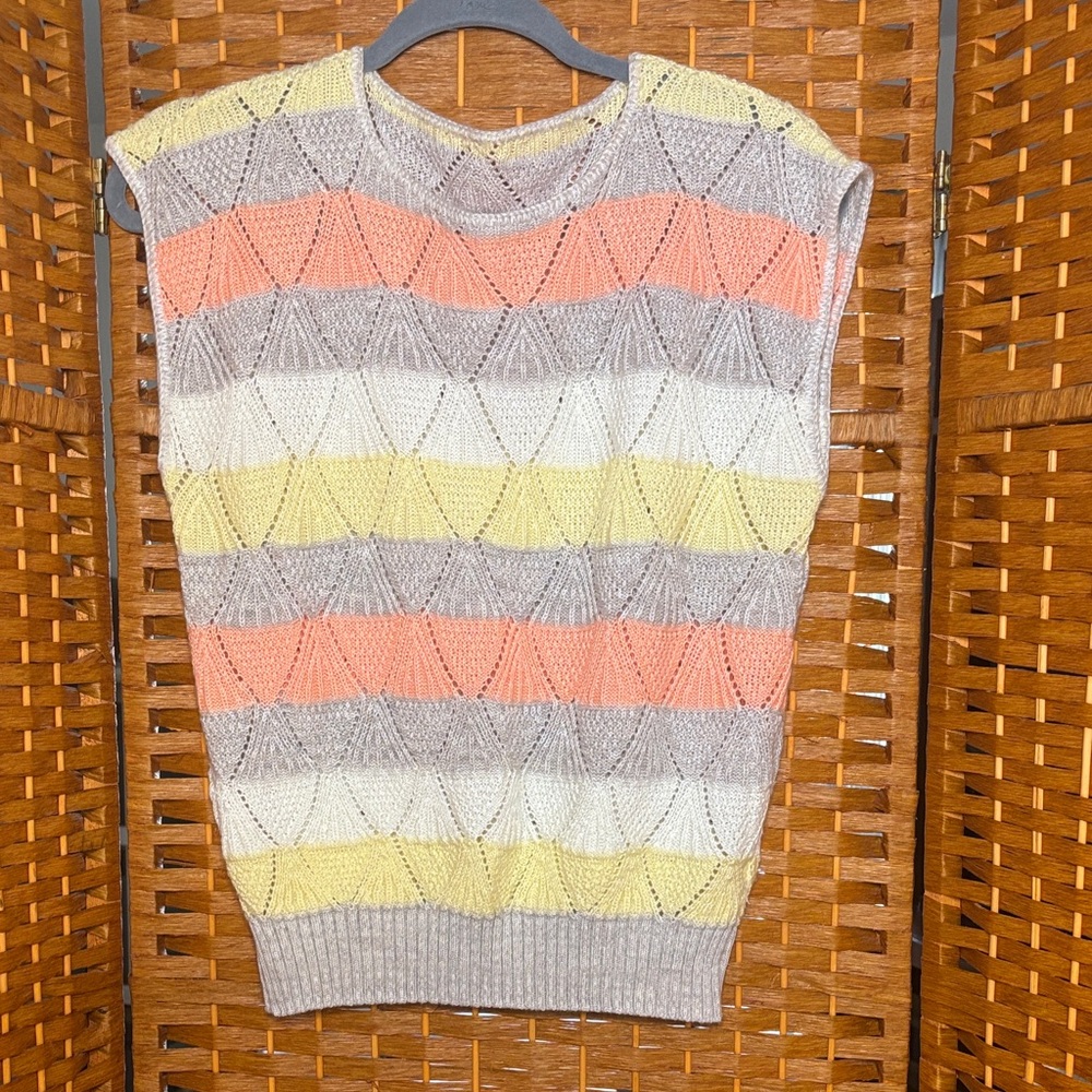 💰💰 Striped Knit Sleeveless Sweater